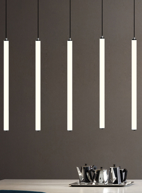 Modern front desk simple long tube chandelier restaurant hom