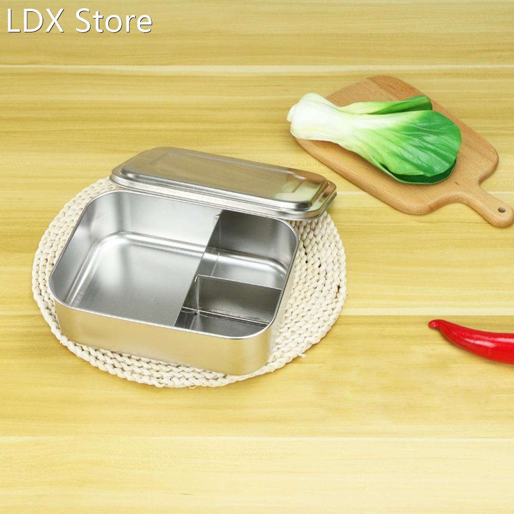 1PC Portable 3 Cells KItchen Box Food Container Stainless St
