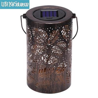 Hanging Solar Lights Outdoor Retro Leaf-shadow Handle Solar