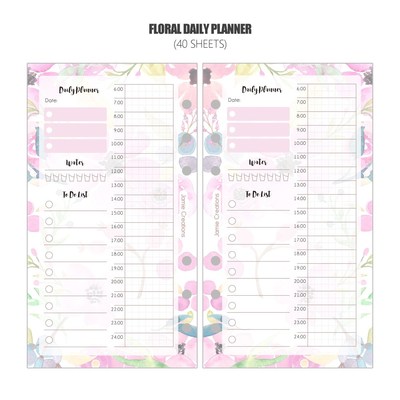 MyPretties 40 Sheets Floral Daily Planner Refill Papers A5 A