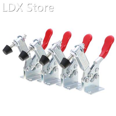 4pcs GH-201B Horizontal Toggle Clamp 90Kg 198Lbs Holding Cap