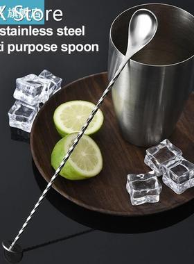 Long Handle Stainless Steel Spiral Cocktail Spoons Muddler S