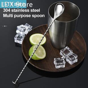 Long Handle Stainless Steel Spiral Cocktail Spoons Muddler S