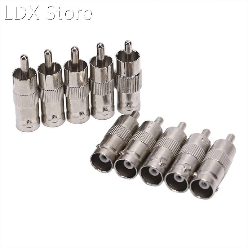 10 Pieces BNC Female Jack To RCA AV Male Plug Connector Adap
