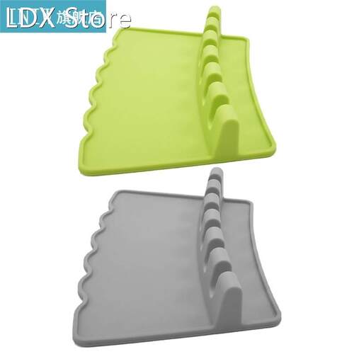 1 Piece Silicone Spoon Rests for Kitchen Counter 6 Slots wit