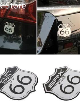 New 1PC 3D Car Emblem Badge Sticker Decal Metal Route 66 适