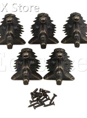 5x Vintage Antique Bronze Corner Decorative for Funiture Box