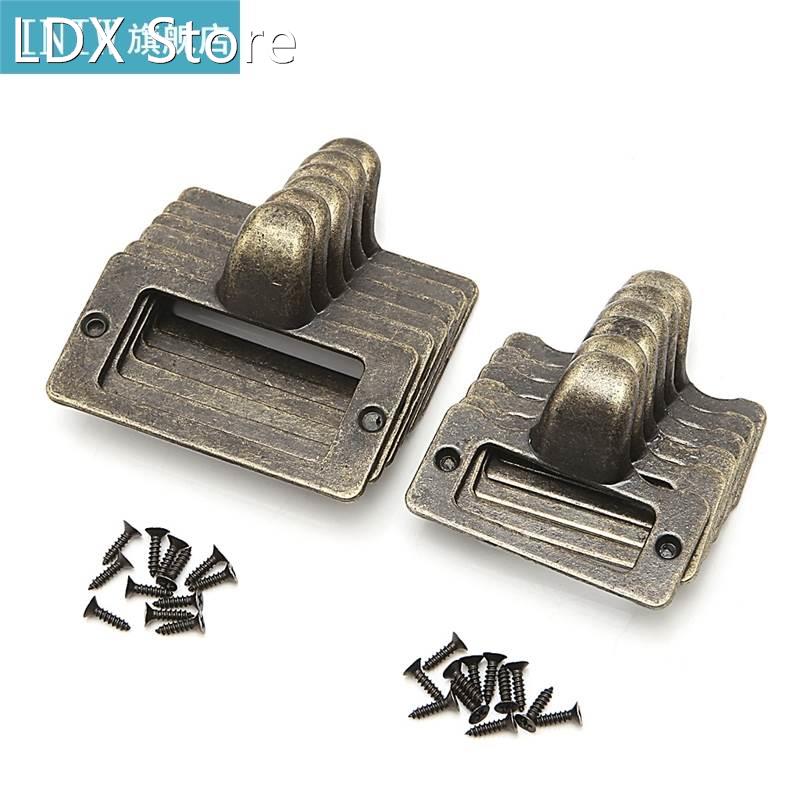 6x Handle File Name Card Cabinet Label Holder Antique Brass