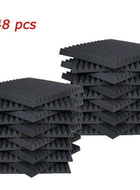 48 PCS Acoustic Panels Studio Soundproofing Foam Wedge 1''