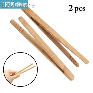 2Pcs Creative Salad Tongs Slip Food Bamboo Set Non