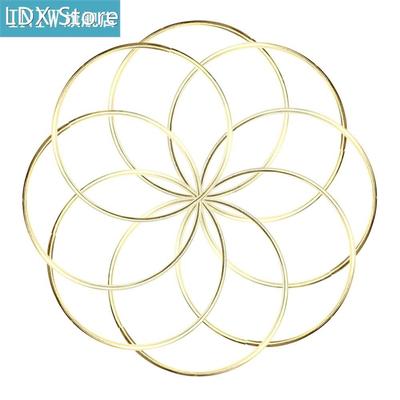 9/10pcs Handmade Macrame Gold Metal Hoops Floral Home Wind C