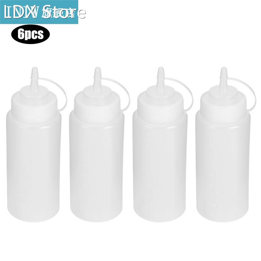 Dessert Tools 6Pcs 480ml Tomato Sauce Squeeze Bottle Salad D