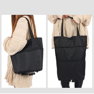 Foldable Grocery Shopping Cart Food Organizer Trolley Bag O