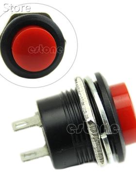Momentary SPST NO Red Round Cap Push New Button Switch AC 3A