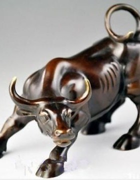 Big Wall Street Bronze Fierce Bull OX Statue decorations