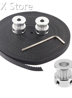 1 Set GT2 16 Teeth 6Mm Bore Timing Belt Pulley Flange Synchr