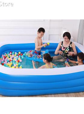 150/180/210cm 3Layer Rectangle Large Inflatable Swimming Poo