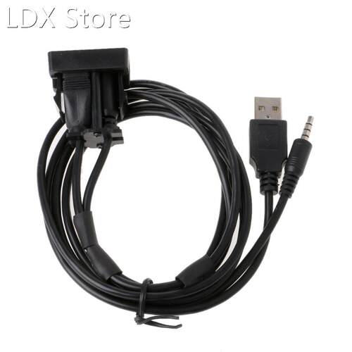 1M Car Boat Dash Flush Mount USB Port 3.5mm AUX USB Extensio