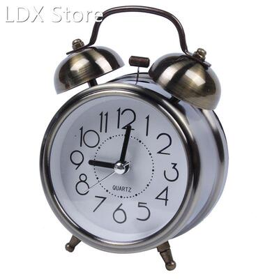 Classic Retro Silent Non Ticking Quartz Double Twin Bell Ala