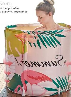 Bath Sauna Portable Bathtub Foldable Free Standing Soaking B