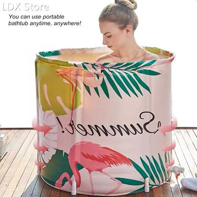 Bath Sauna Portable Bathtub Foldable Free Standing Soaking B