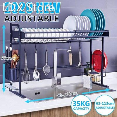 60-110cm Dish Drying Rack Over Sink,Drainer Shelf for Kitche