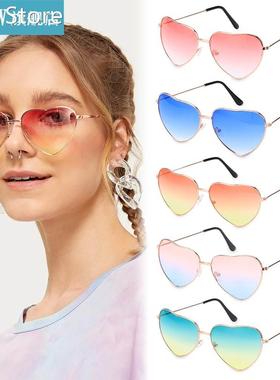 1PC Vintage Heart Shape UV 400 Sunglasses Candy Color Gradie