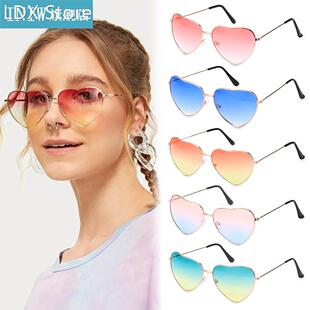 1PC Vintage Heart Shape UV 400 Sunglasses Candy Color Gradie