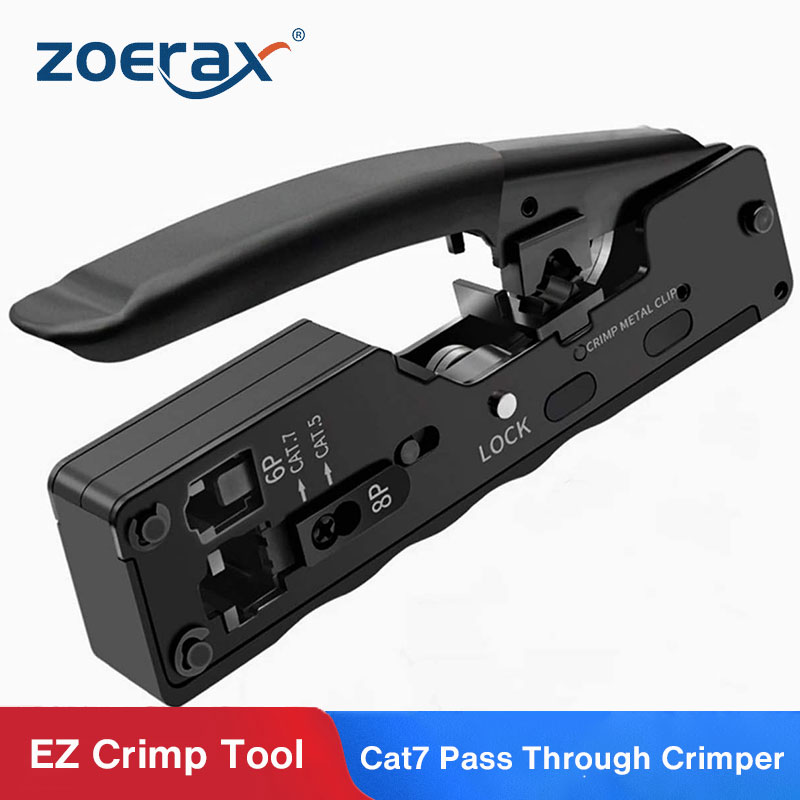ZoeRax [Cat5 Cat6 Cat7 Pass Through Crimper] for RJ45 RJ12 R