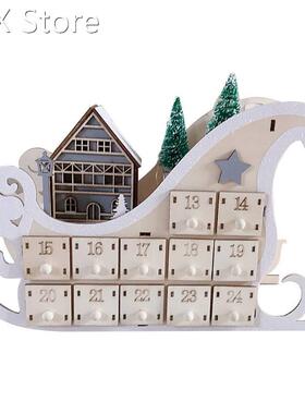 House Sleigh Wooden Advent Calendar Countdown Christmas Part