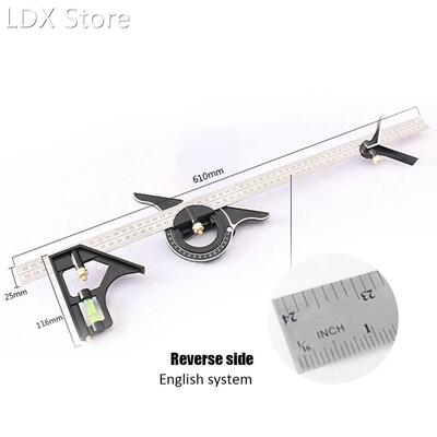300M Combination Square Angle Ruler Tri- Square Ruler Stainl