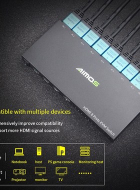 8 Ports HDMI KVM Switcher 8 in 1 Out HDMI USB Switch Splitt