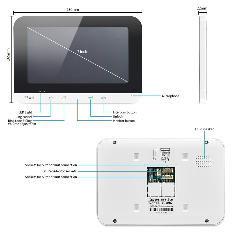 7'' inch wifi Video Door Phone Intercom Home Security Syste