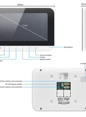 7'' inch wifi Video Door Phone Intercom Home Security Syste