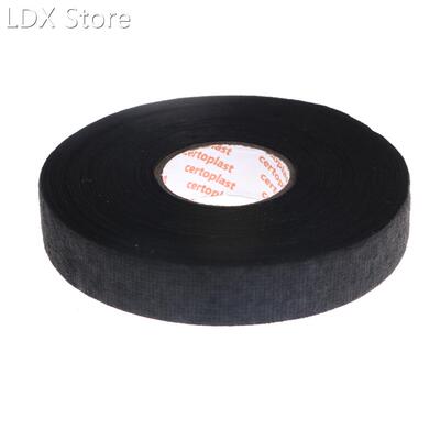 19mmx25m Black Universal Flannel Fabric Cloth Tape Automotiv