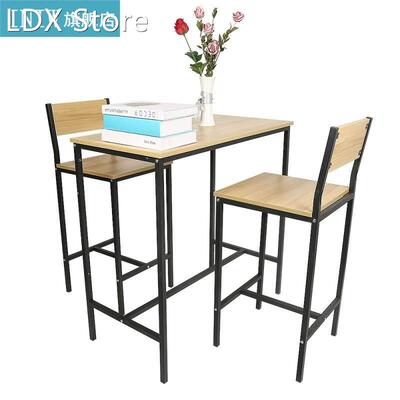 A Set Of 3 Oak High Back Table And Chair Set Modern Simplici