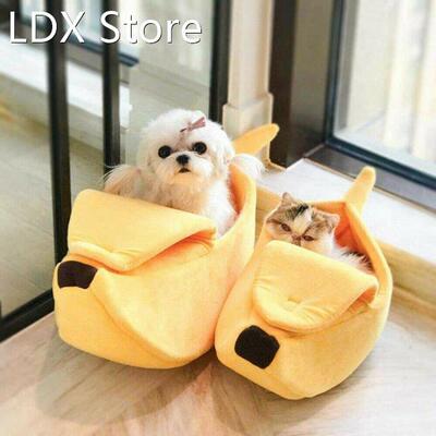 Banana Peel Cat House Cute Bed Mat Soft Plush Padding Cushio
