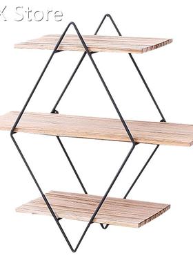 Rustic Wood Wall Floating Shelves Decorative Wall Shelf 3 Ti