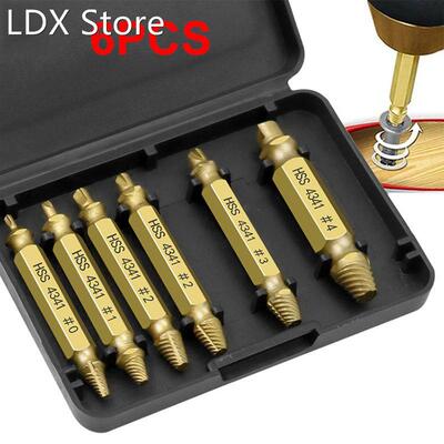 6pcs Damaged Screw Extractor Speed Out Drill Bits Removal Br