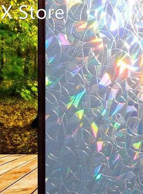 3D Rainbow Window Films Sticker Stained Privacy Decorative F