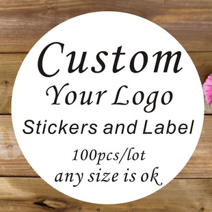 100PCS 3cm 4cm 5cm 6cm 7cm custom sticker and Customized LOG