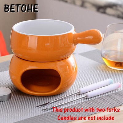 BETOHE colorful Ceramic fondue set cheese warmer chocolate p