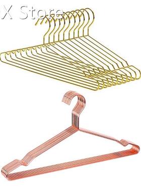 10 Pcs Heavy Duty Metal Hangers with Notches Clothes Coat Su