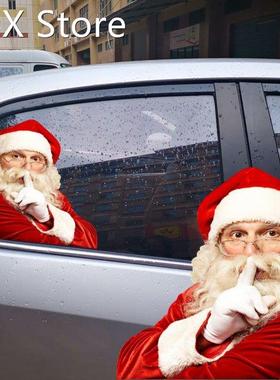 Car Window Stickers 2PCS 3D Cartoon Santa Car Window Cover A