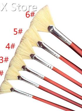 Red Pen Holder Paint Brush Different Size Fan Brushes Waterc