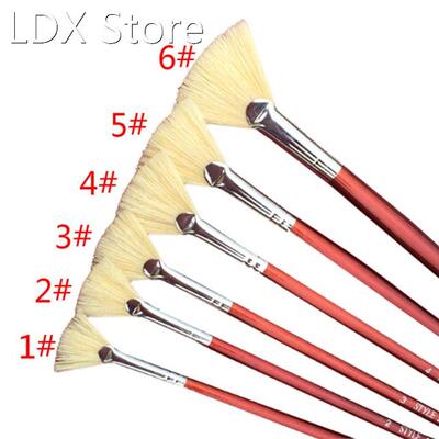 Red Pen Holder Paint Brush Different Size Fan Brushes Waterc