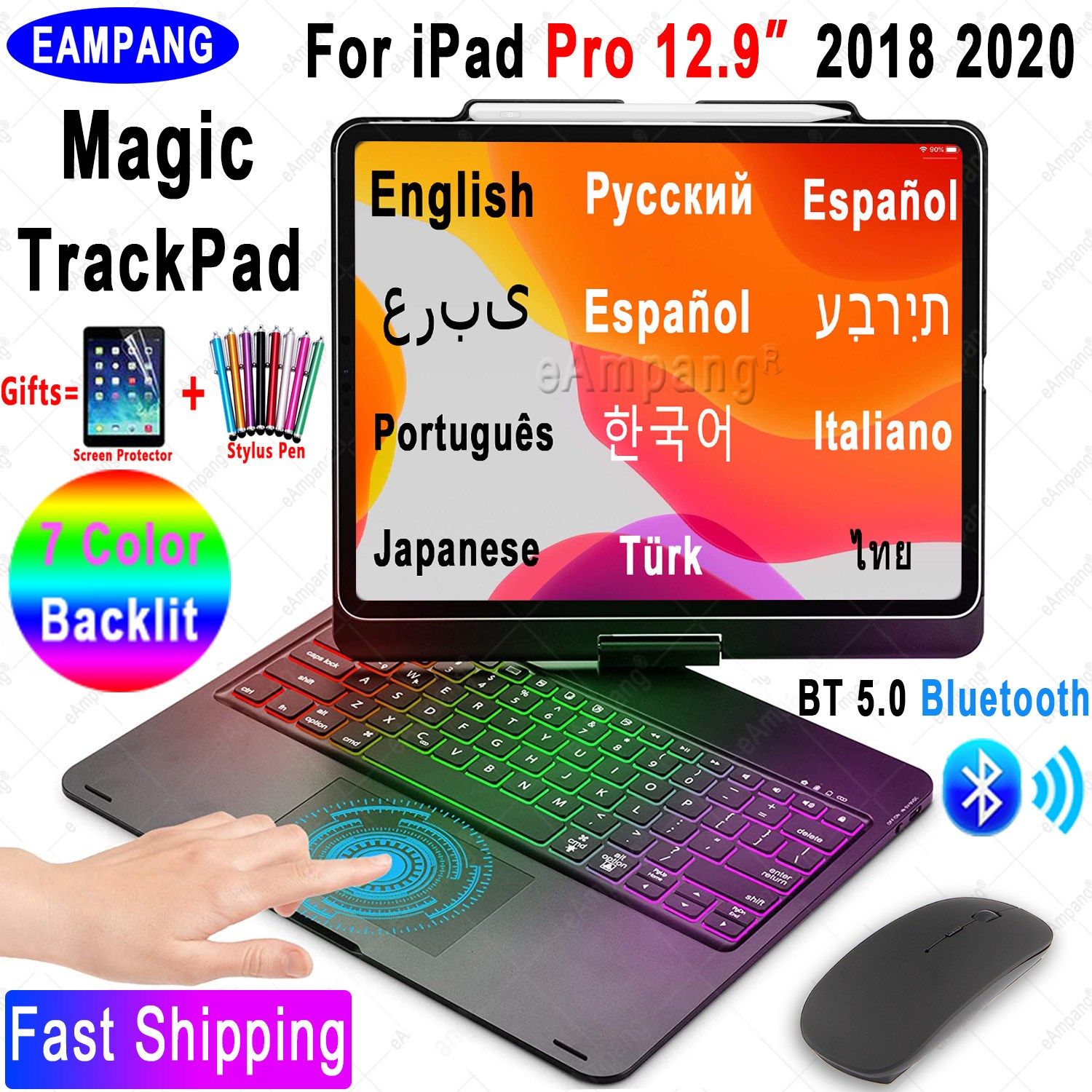 Magic Touchpad Keyboard Mouse Case for iPad Pro 12.9 2018 2