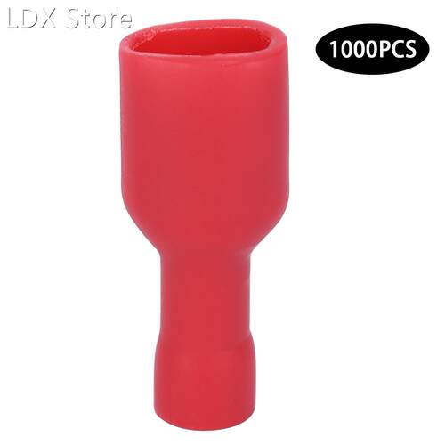 1000Pcs FDFD1-250 Female Terminal PVC Full Insulation Female
