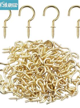 20Pcs/set 1/2 5/8 3/4 7/8 Inches Brass Plated Cup Hooks Sho