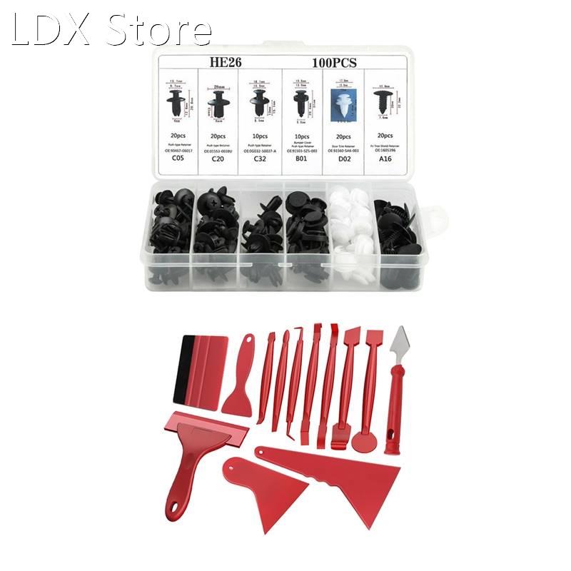 100Pc Auto Car Fender Liner Fastener Bumper Interior Trim Re